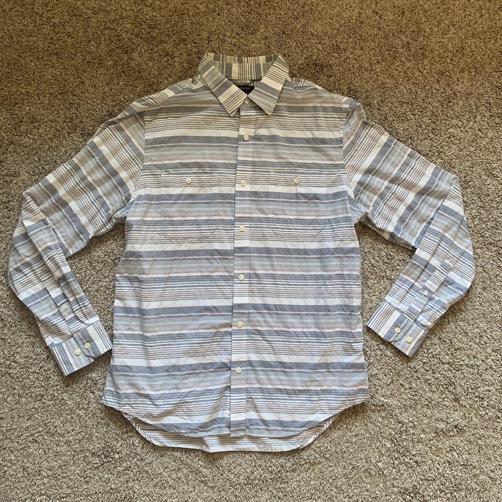 Banana Republic Button‎ Up Shirt Men's Large Striped Long Sleeve